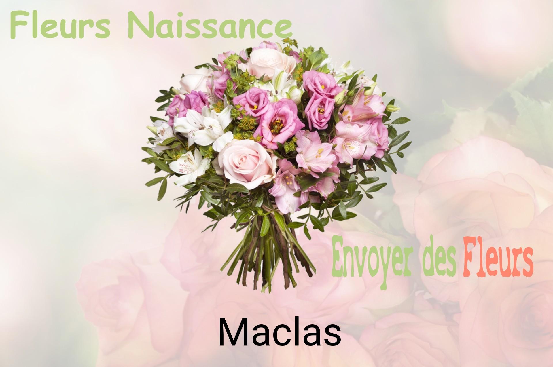 Bouquet de fleurs de naissance livré à Maclas