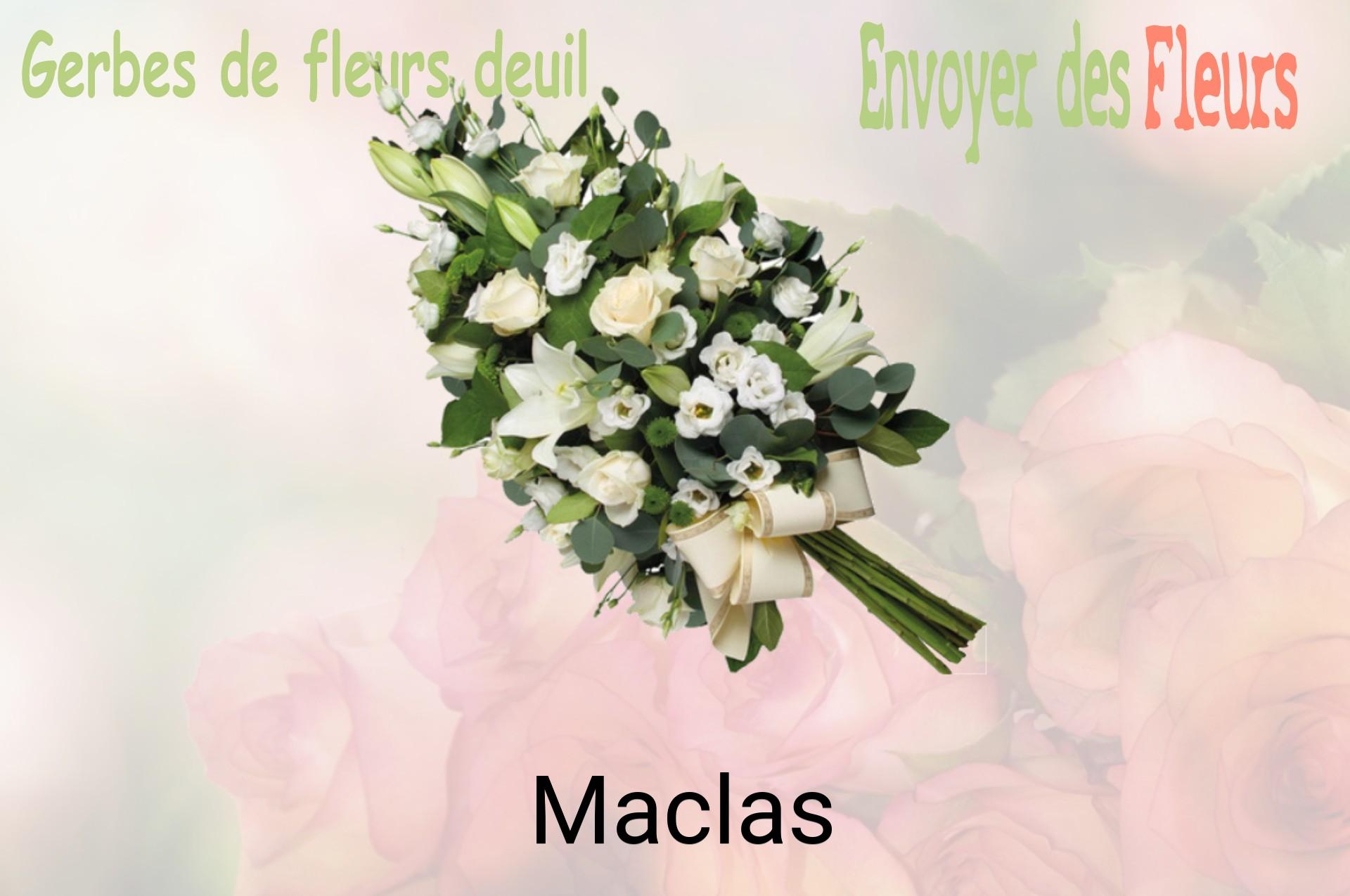 Gerbe de fleurs de deuil livrée à Maclas